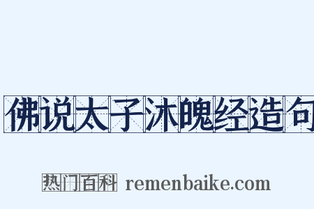 佛说太子沐魄经造句是什么意思的图片